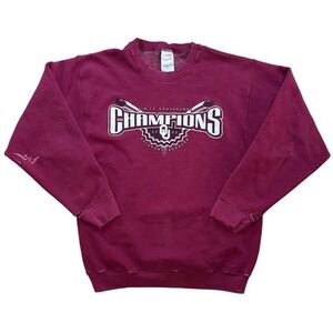 Vintage Y2K 2002 Oklahoma Sooners Big 12 Champs Fruit of the‎ Loom Sweatshirt M